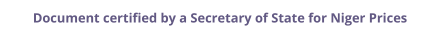 Niger Secretary of State certified documents and legalization prices